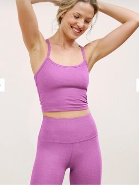 Beyond Yoga Shorts Spacedye Keep Pace Biker Short 7" Inseam Purple Medium